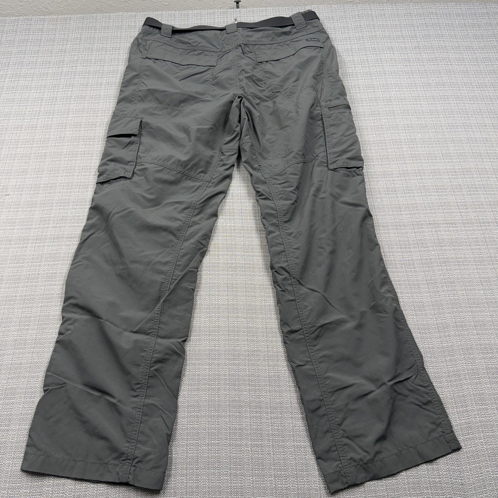 Columbia Omni-Shade Pants Mens 34x30 Gray Nylon Hiking Cargo Outdoor Belted - Picture 6 of 13